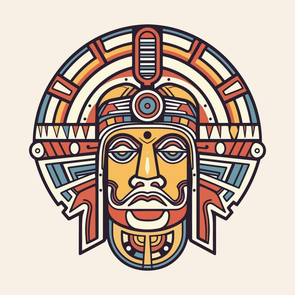 utforska de invecklad detaljer av aztec kultur med vår fantastisk ritad för hand aztec illustration design vektor