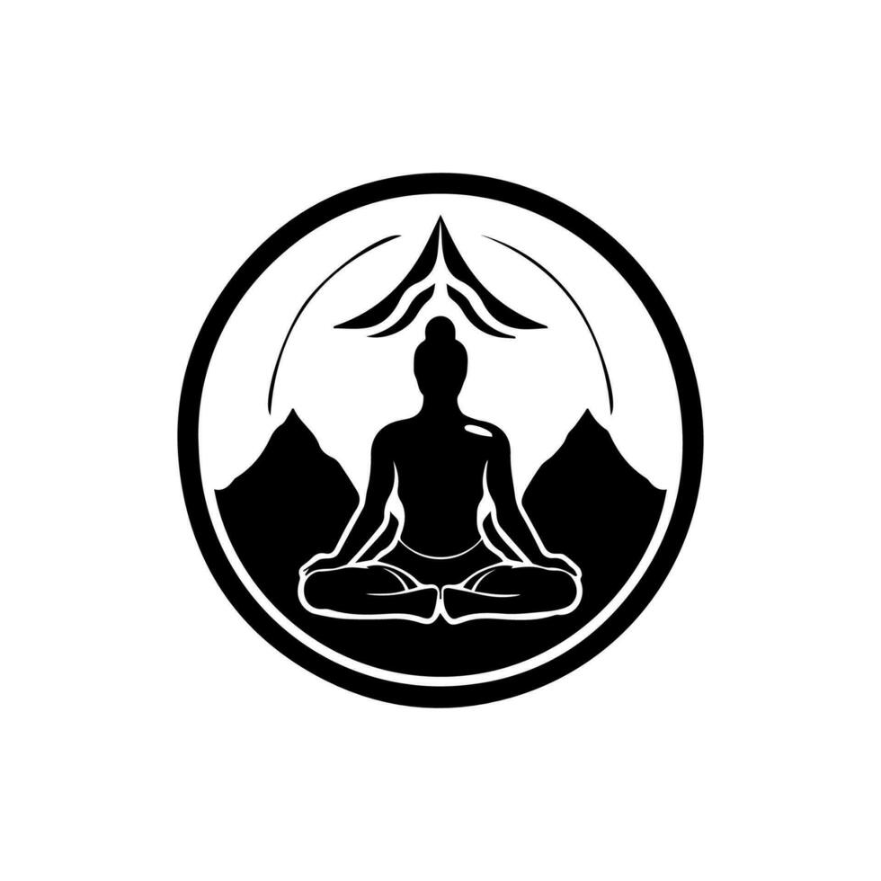 hitta din inre fred med vår lugnande meditation logotyp design. detta elegant illustration är perfekt för wellness och mindfulness märken. vektor