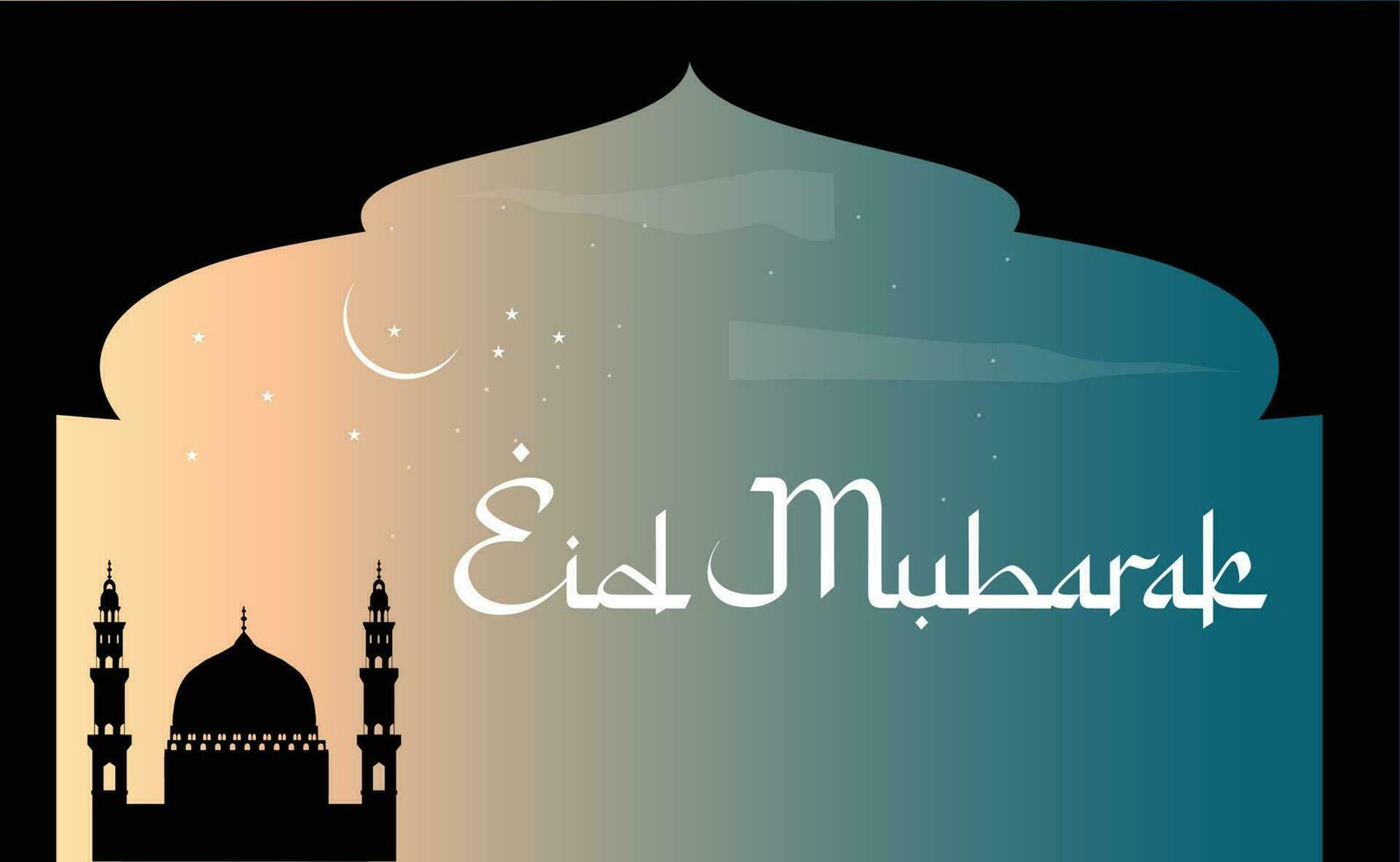 eid Mubarak Englisch Typografie. eid ul-fitr, eid ul-adha. religiös Urlaub. kreativ Idee und Konzept Design eid Mubarak. vektor