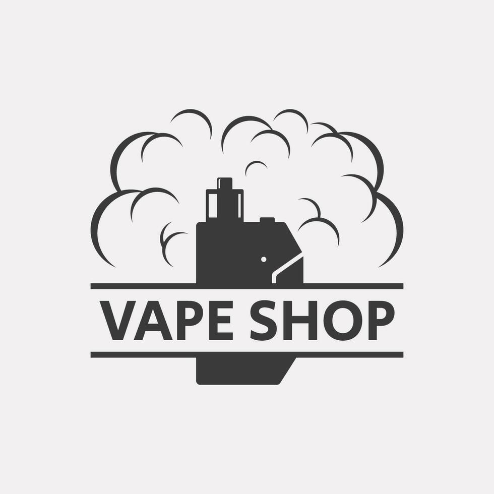 Dampfen oder E-Zigarette Logo Vorlage vektor