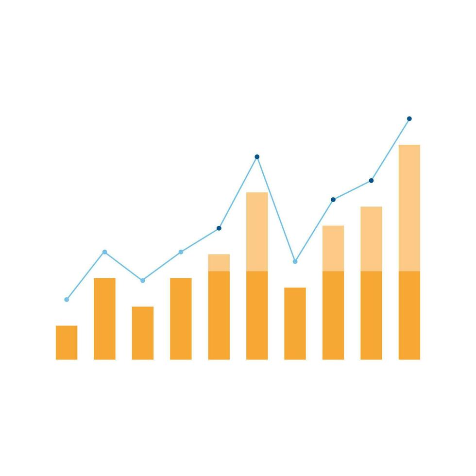 Diagram, kolumn Graf, infographic element. finansiera och ekonomi med gul vektor. vektor