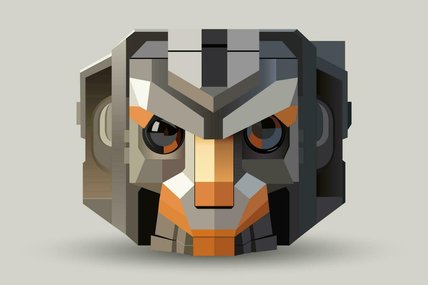abstrakt ansikte i en kubisk stil i de form av en robot vektor