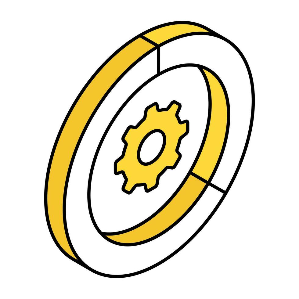 Symbol von Graph Einstellung, Vektor Design von Kuchen Diagramm Innerhalb Ausrüstung