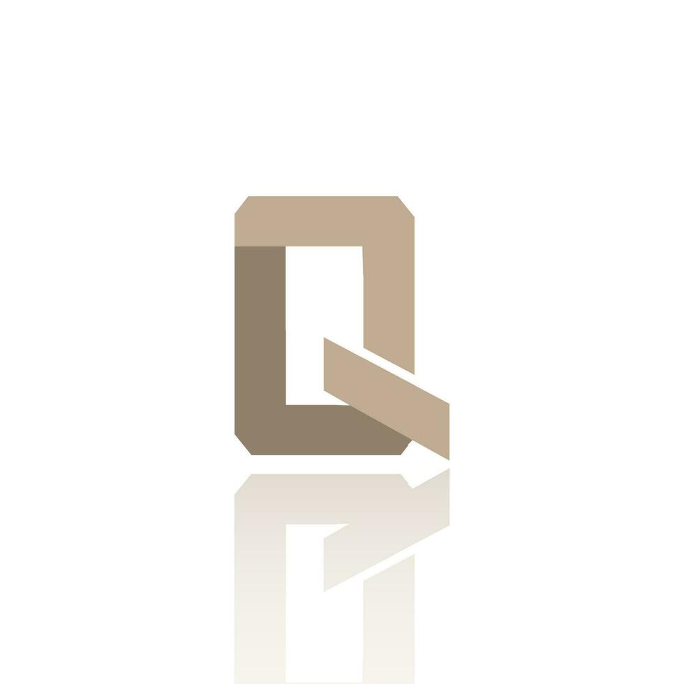 alfabet brev q logotyp design med glansig reflexion vektor ikon illustration. elegant minimal brev symbol.