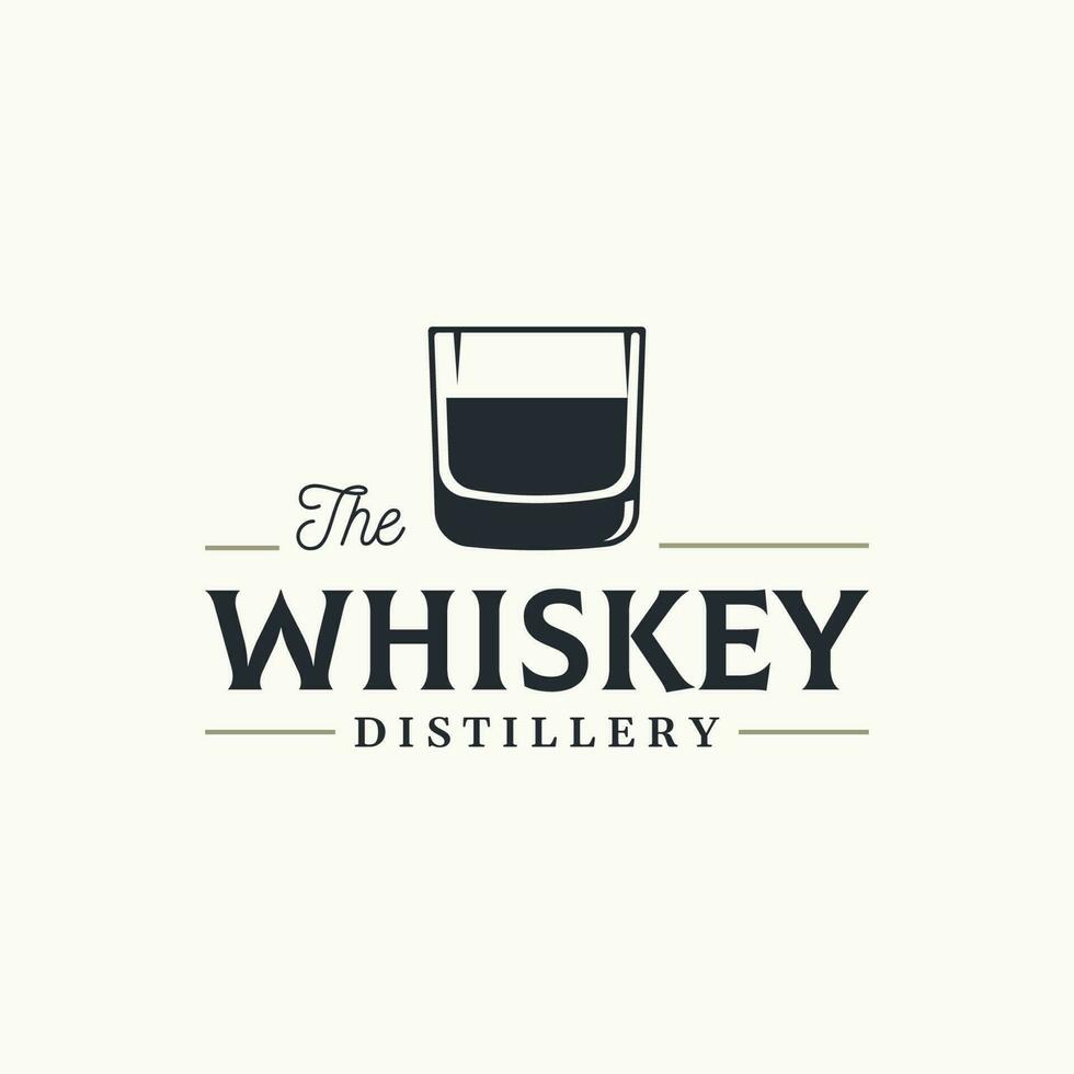 Jahrgang Prämie Whiskey Logo Etikette mit Hand Beschriftung. zum Getränke , Rum, Kneipe, Unternehmen. vektor