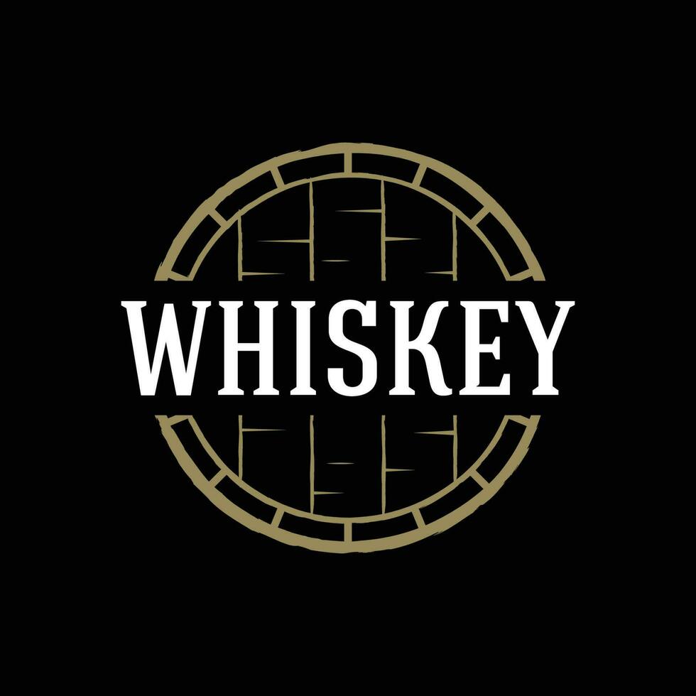 Jahrgang Prämie Whiskey Logo Etikette mit Hand Beschriftung. zum Getränke , Rum, Kneipe, Unternehmen. vektor