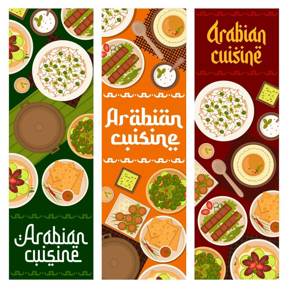 arabisch Küche Restaurant Mahlzeiten Vektor Banner