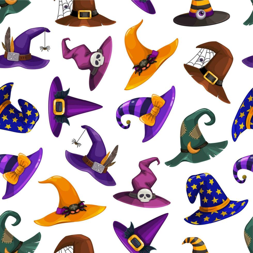 häxa hattar vektor sömlös halloween mönster.