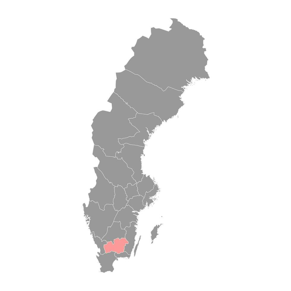 kronoberg grevskap Karta, provins av Sverige. vektor illustration.