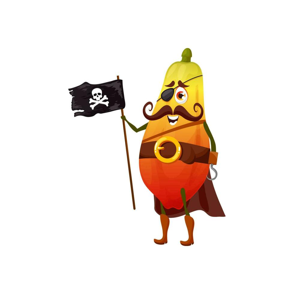 papaya papaya isolerat pirat uttryckssymbol karaktär vektor