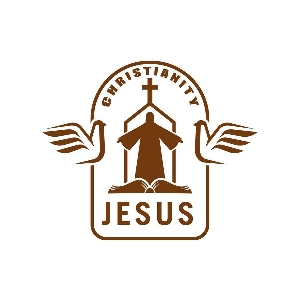 Jesus Gud ikon, kristen religion, bibel kyrka vektor