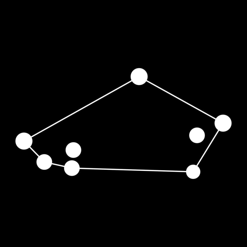 Tukan Konstellation Karte. Vektor Illustration.