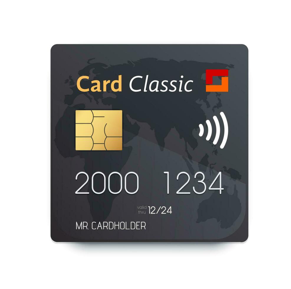 kreditera eller debitera kort ikon uppkopplad betalning, utbyta vektor