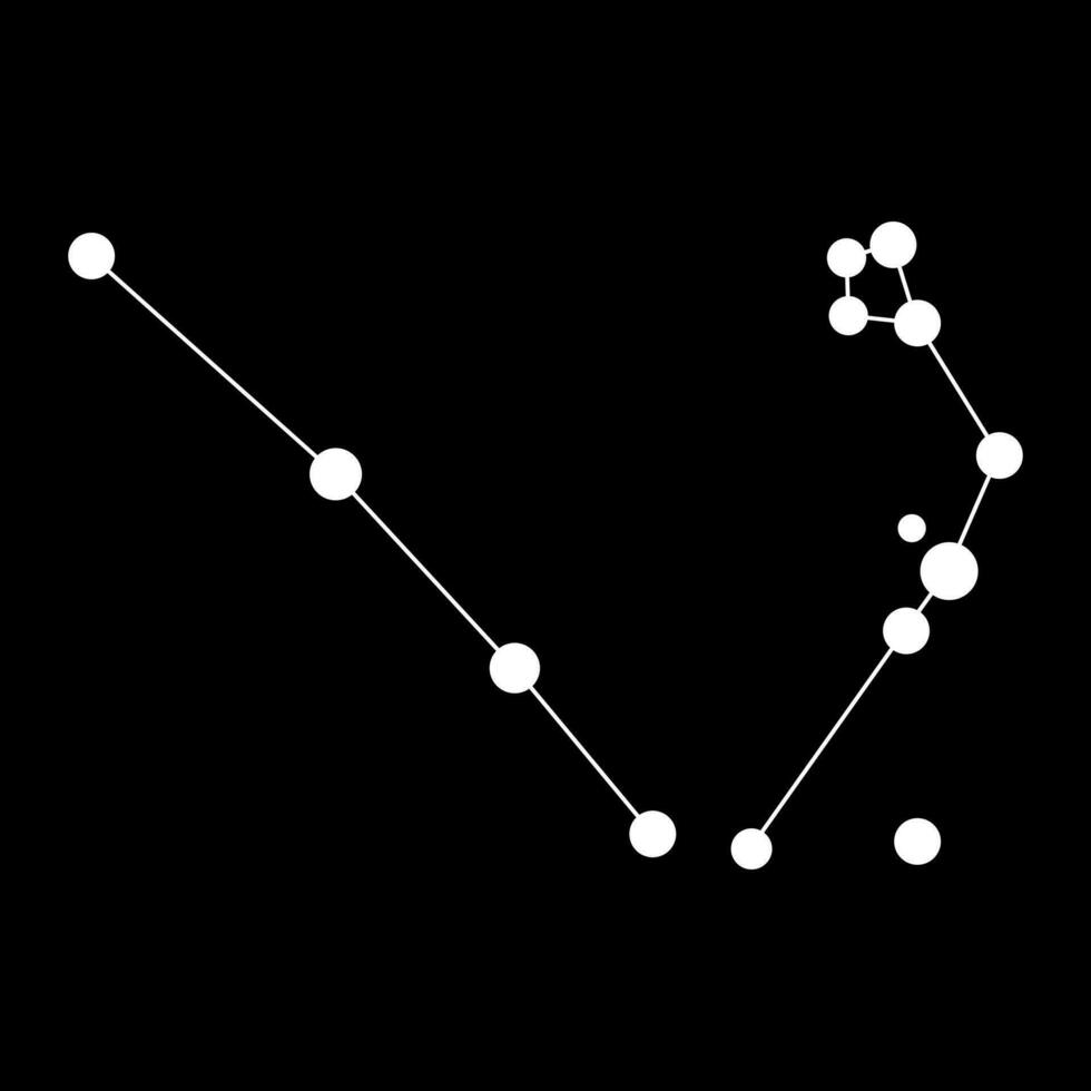 Schlangen Konstellation Karte. Vektor Illustration.