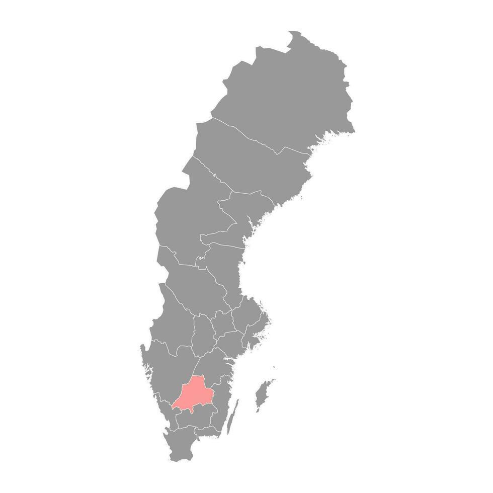 jonkoping grevskap Karta, provins av Sverige. vektor illustration.