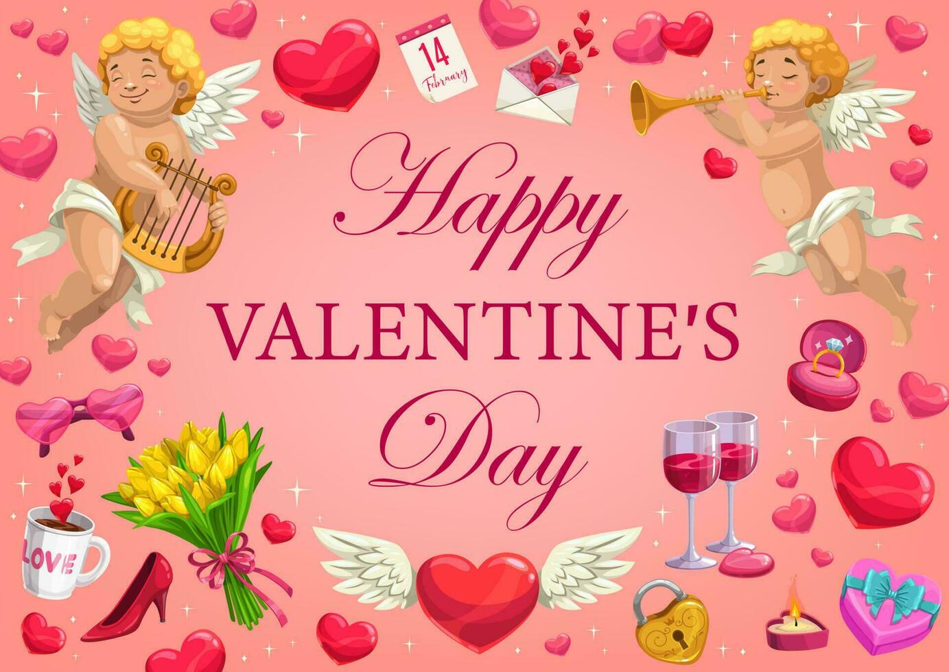 Valentinsgrüße Tag Urlaub romantisch Geschenke vektor