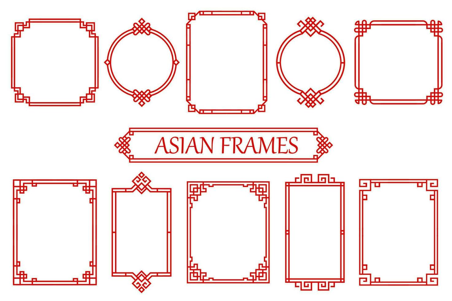 rot asiatisch Chinesisch, japanisch, Koreanisch Frames Grenzen vektor