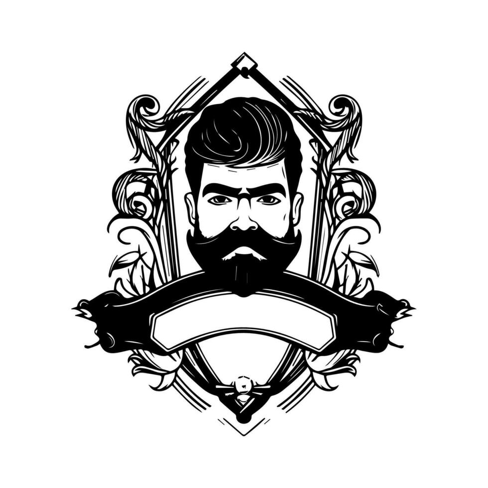 Friseur Logo mit ein klassisch Friseur Pole und traditionell Schere, perfekt zum ein Vintage-inspiriert aussehen vektor