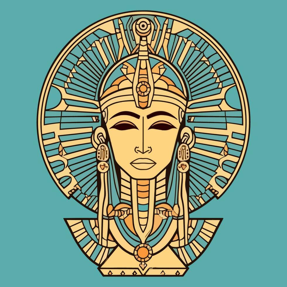 en fantastisk ritad för hand logotyp design illustration terar de ikoniska egyptisk drottning, cleopatra. perfekt för en lyx eller skönhet varumärke vektor