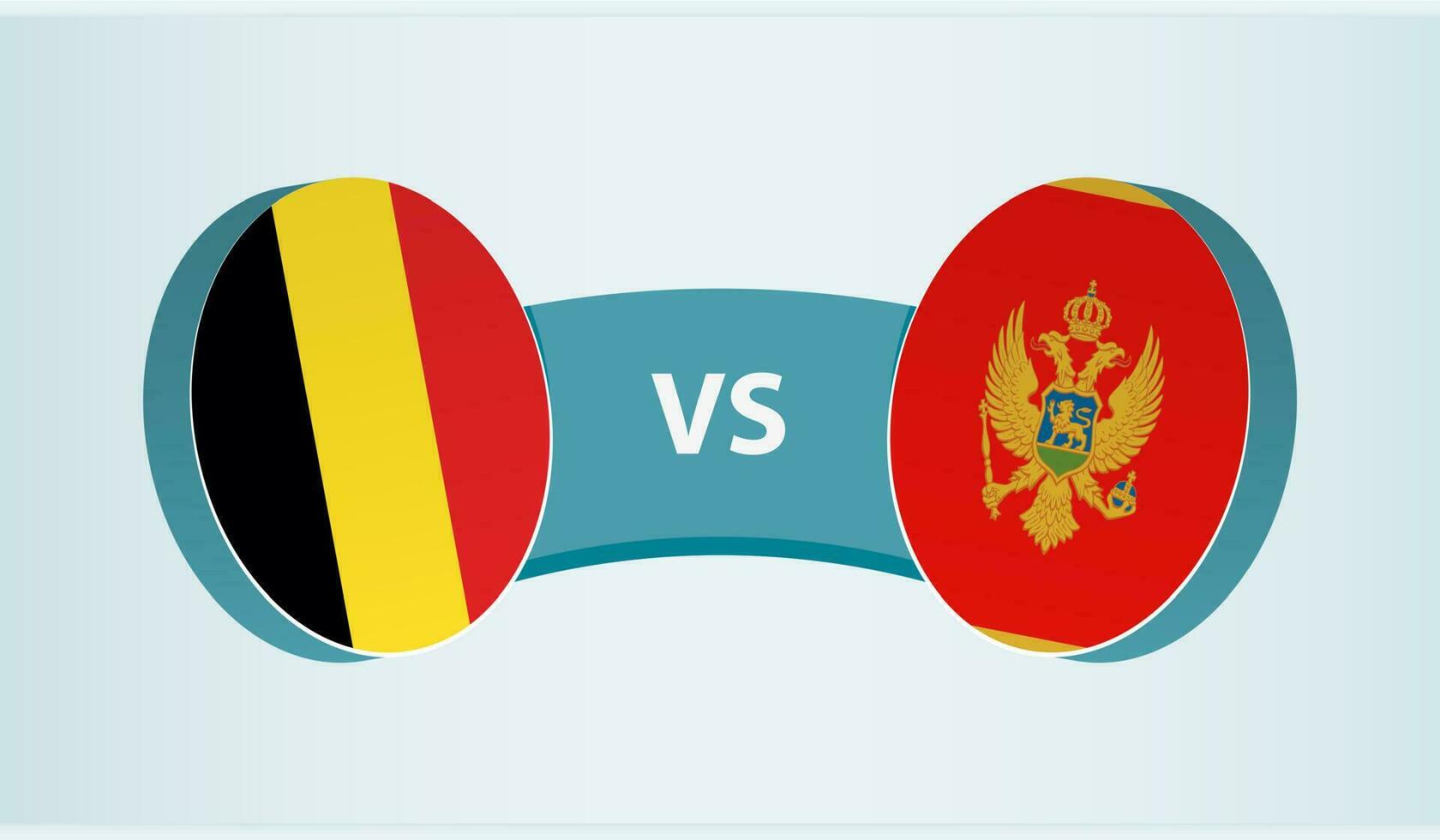 Belgien gegen Montenegro, Mannschaft Sport Wettbewerb Konzept. vektor
