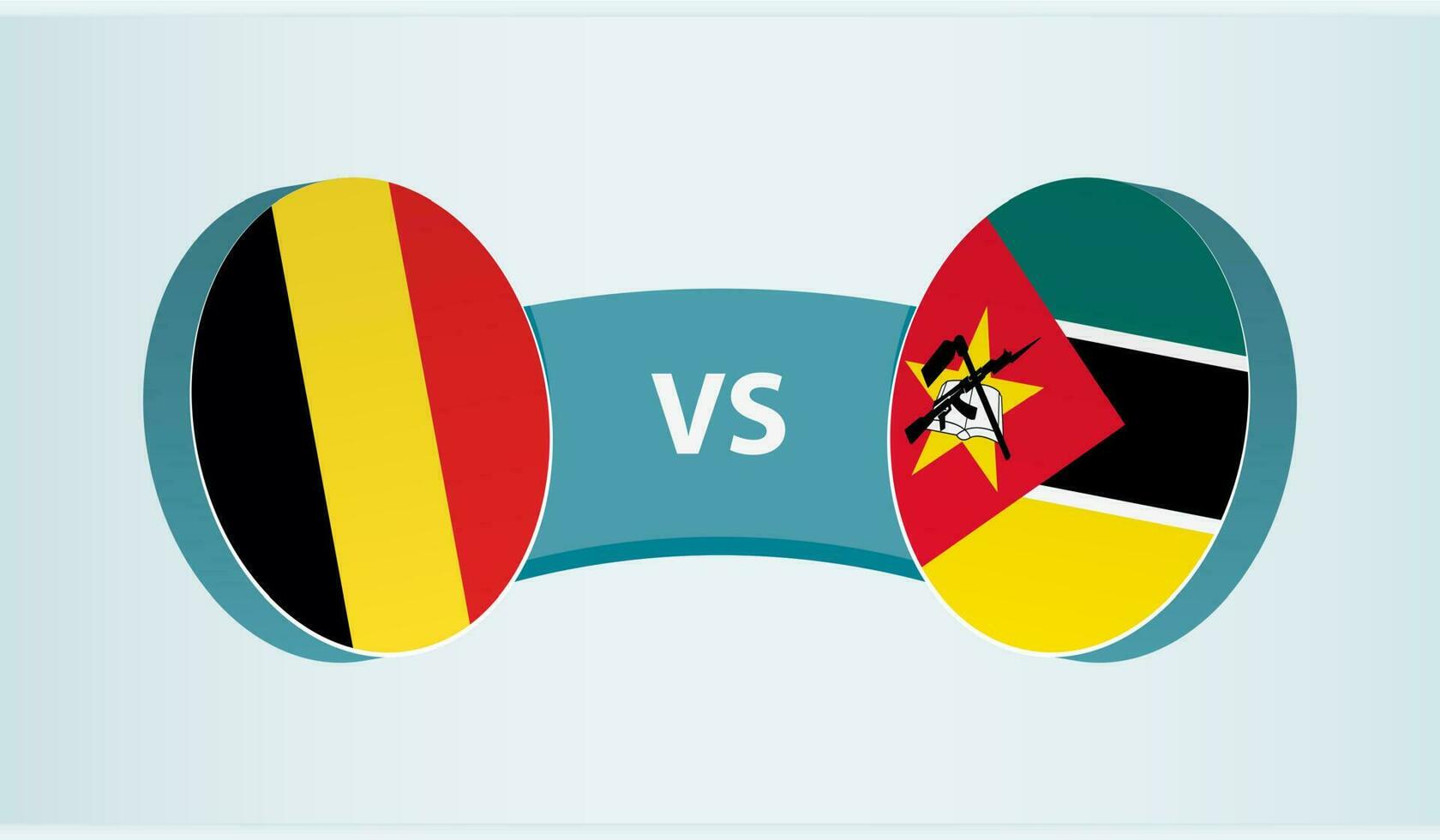 Belgien gegen Mosambik, Mannschaft Sport Wettbewerb Konzept. vektor