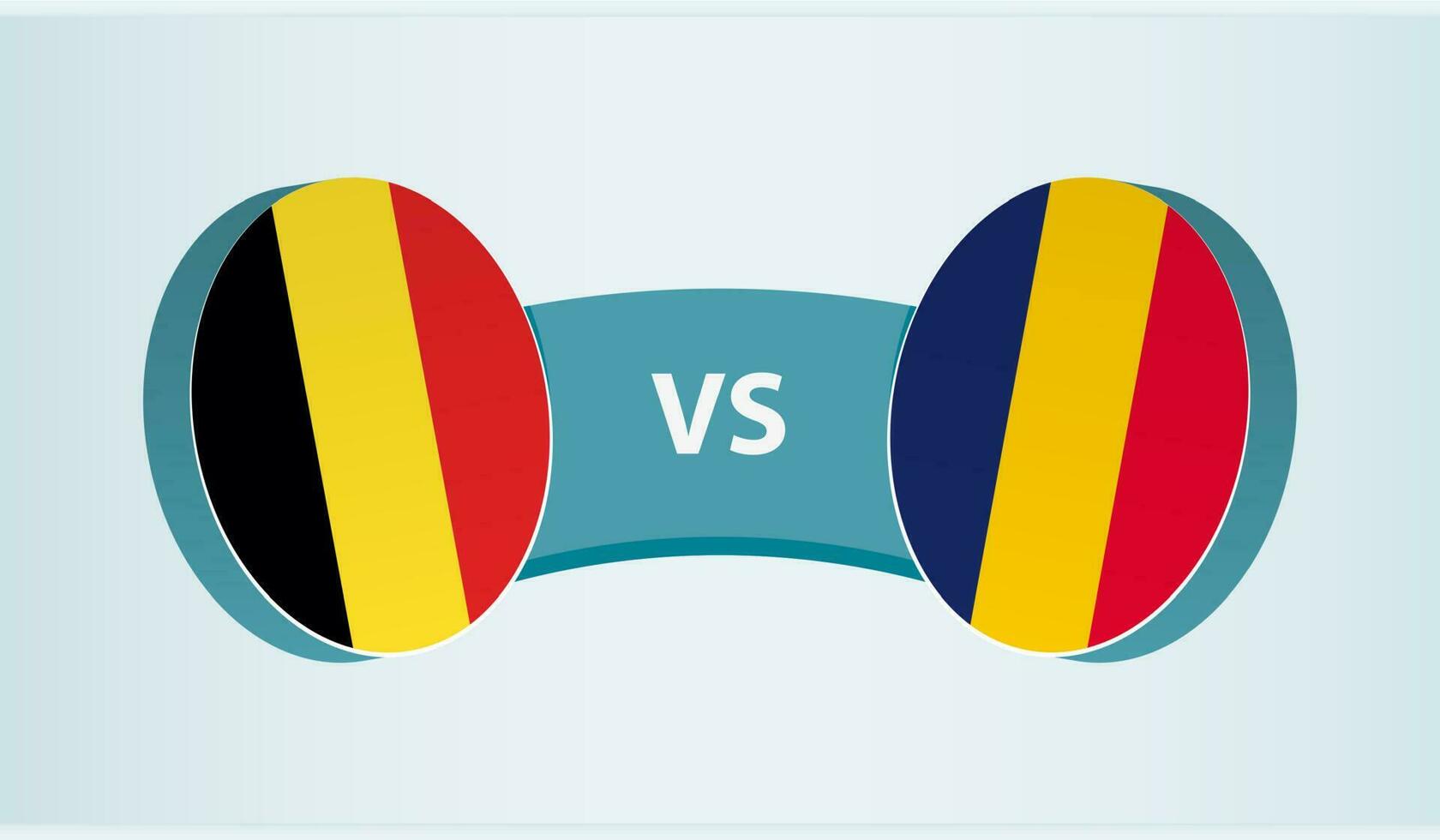 Belgien gegen Tschad, Mannschaft Sport Wettbewerb Konzept. vektor
