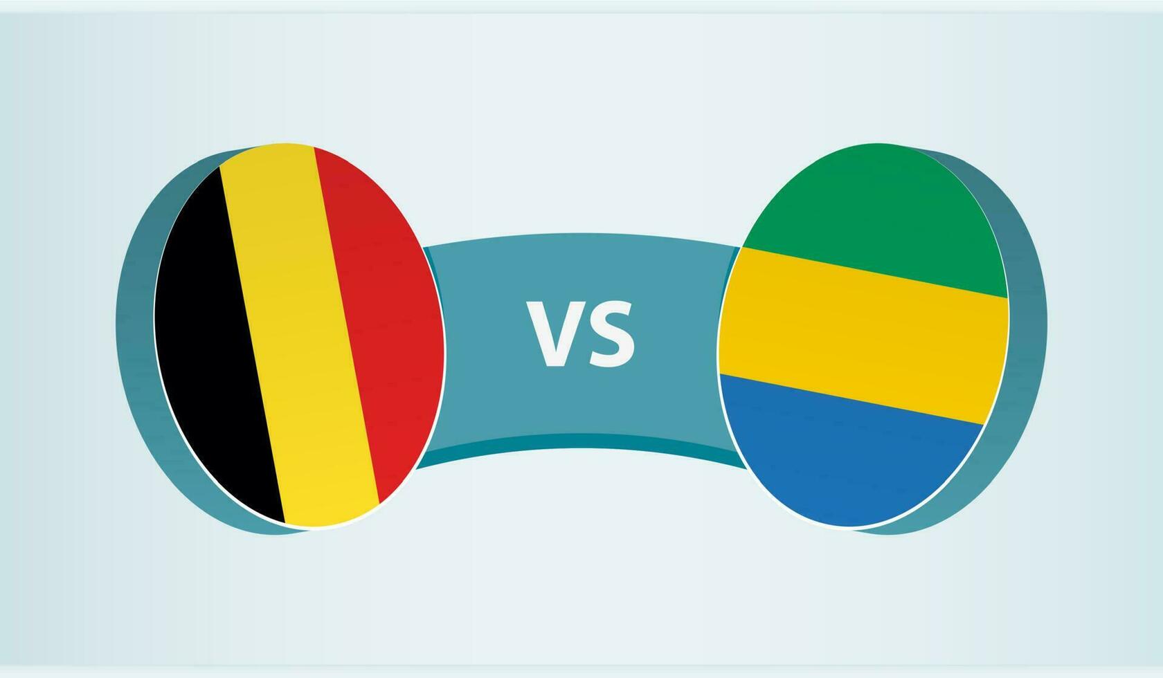 Belgien gegen Gabun, Mannschaft Sport Wettbewerb Konzept. vektor