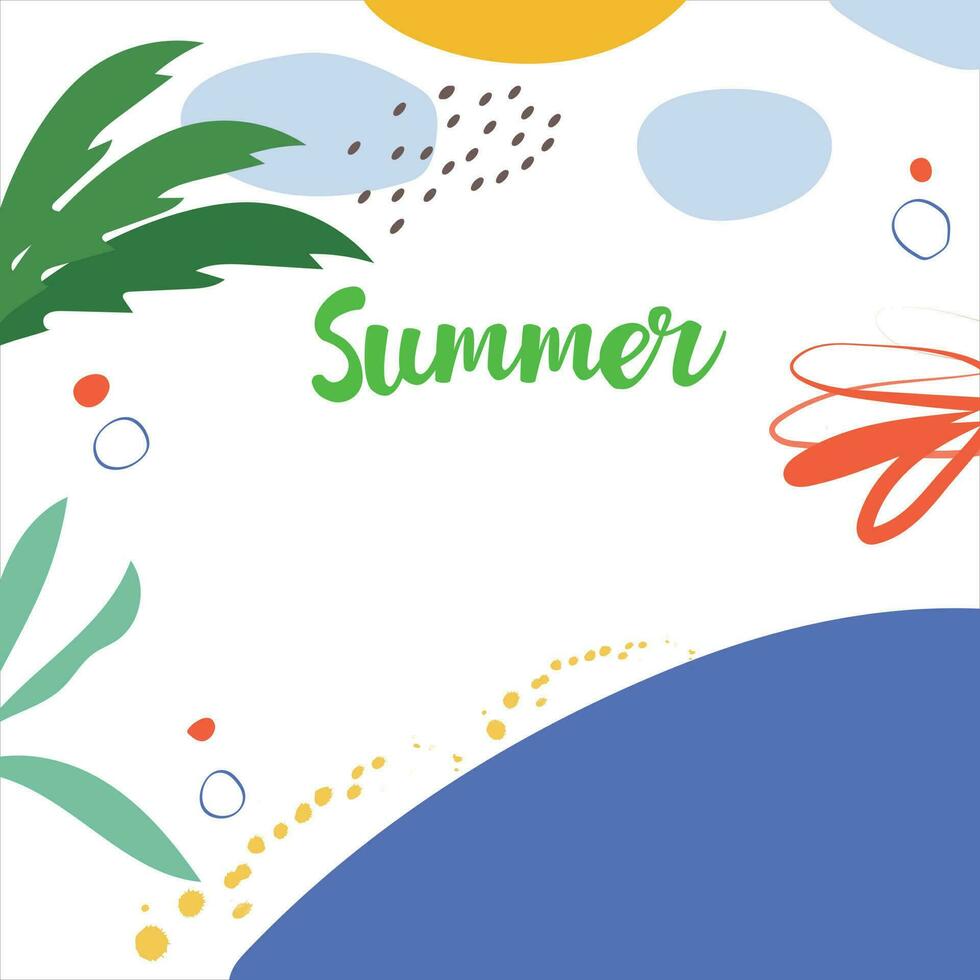 Sommer- Abstraktion. Sommer- Design zum Sozial Medien, Banner, Poster, Postkarte. Sommer. vektor