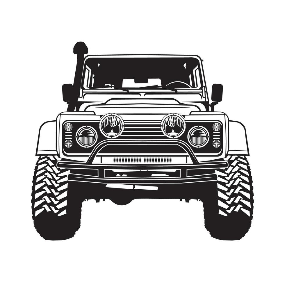 Offroad Abenteuer Fahrzeug Vektor Illustration Logo Design, perfekt zum t Hemd Design und Abenteuer Verein Logo