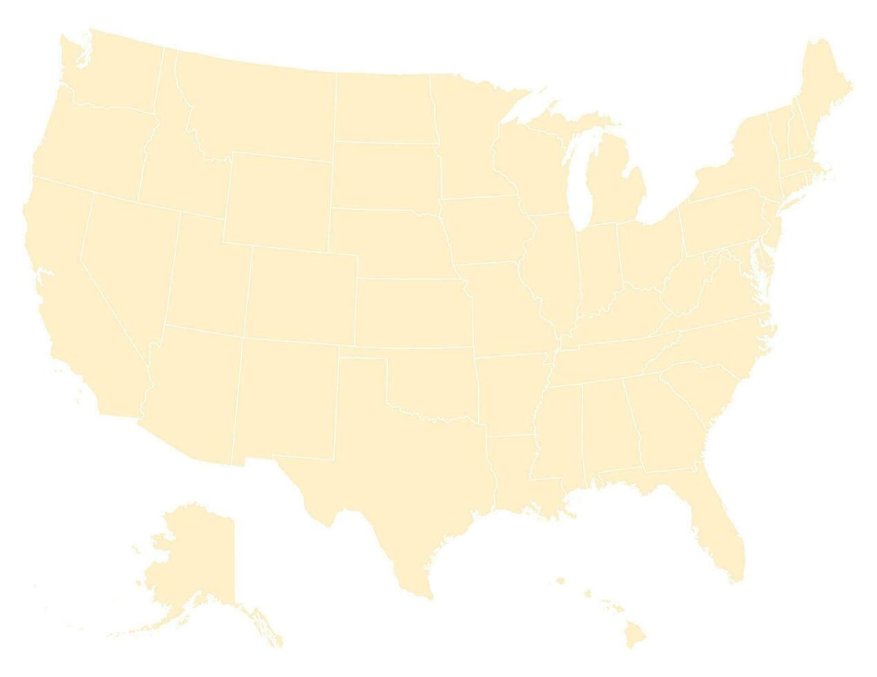 USA Karta med stater, förenad stater av Amerika Karta. isolerat Karta av usa. vektor