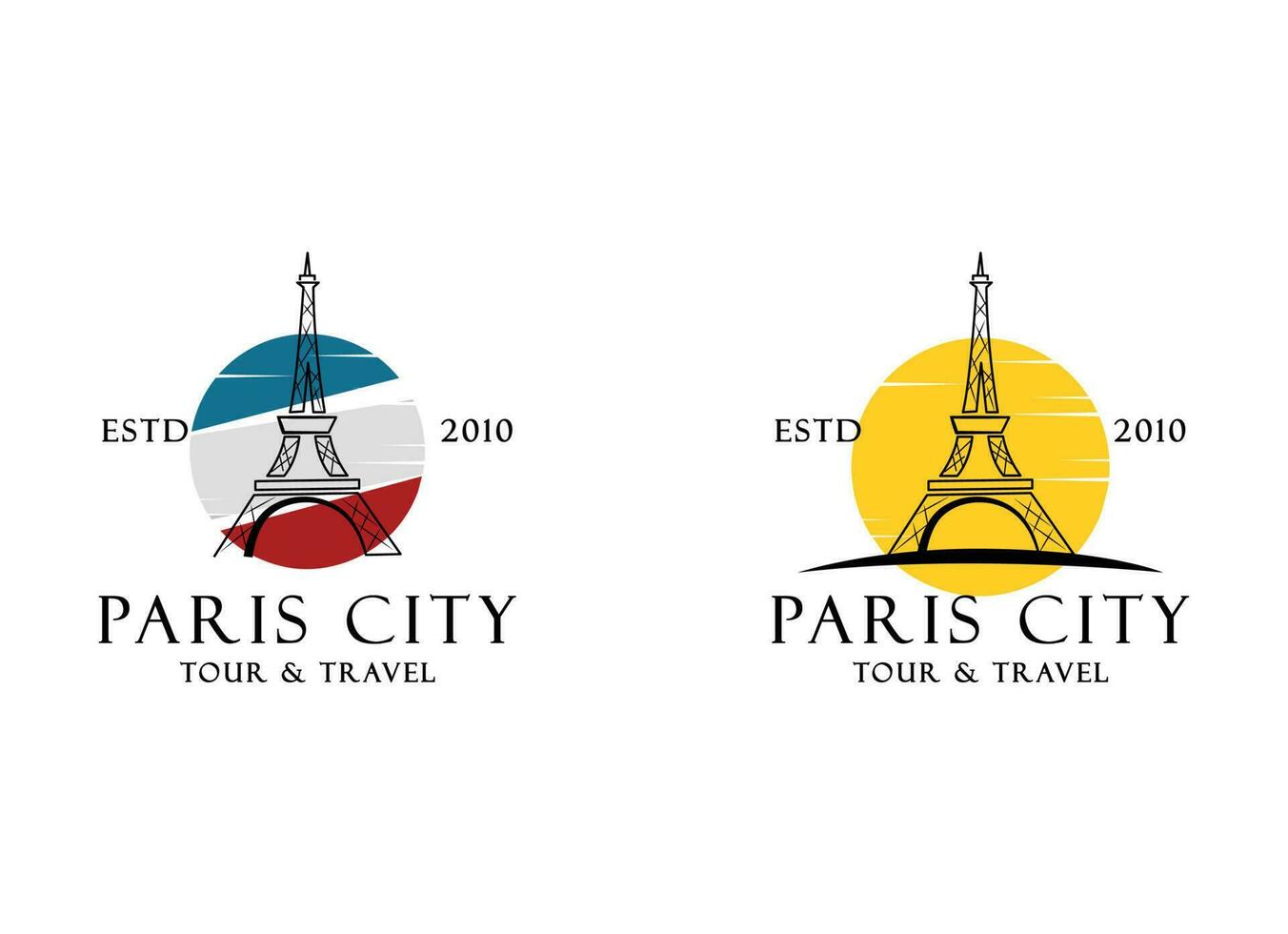 Paris Tourist Attraktion Logo Design. Paris Eiffel Turm Reise Wahrzeichen Vektor Design. Paris berühmt setzt Logo