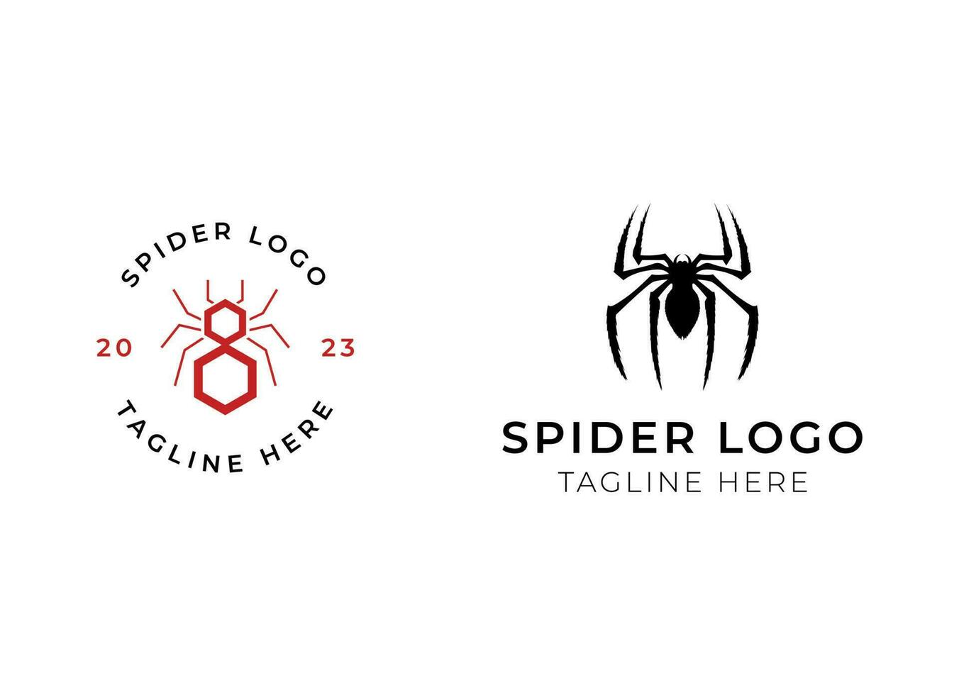 Spinne Logo Vorlage. Spinne Symbol. eben Spinne. minimalistisch Spinne Logo Design vektor