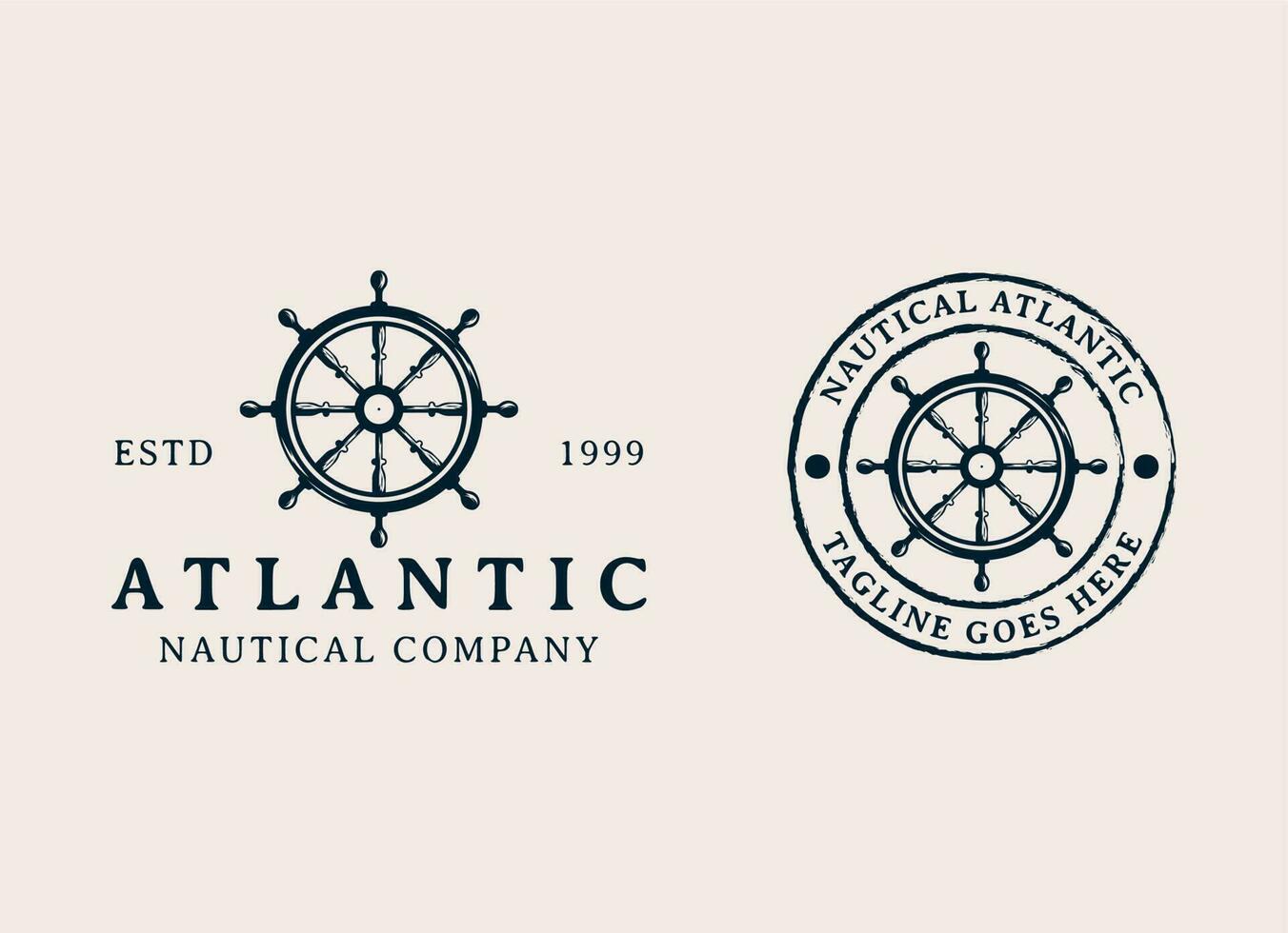 nautisk och sjöman marin logotyp design vektor