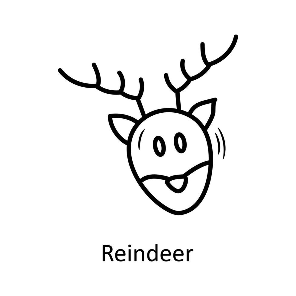 Rentier Vektor Gliederung Symbol Design Illustration. Weihnachten Symbol auf Weiß Hintergrund eps 10 Datei