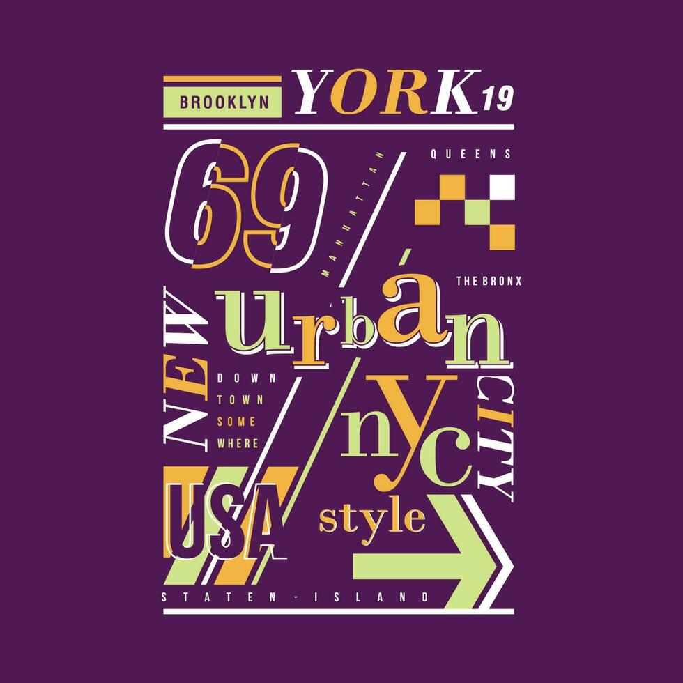 Neu York Stadt Text Rahmen städtisch Straße, Grafik Design, Typografie Vektor Illustration, modern Stil, zum drucken t Hemd
