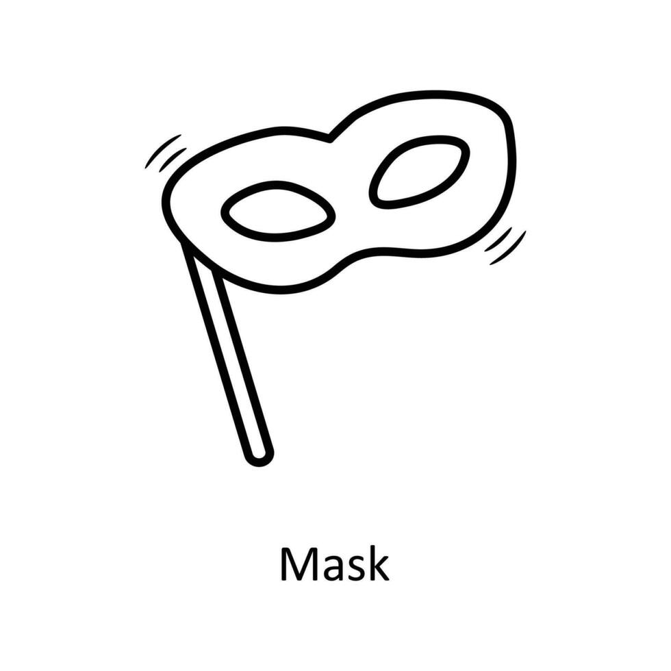 mask vektor översikt ikon design illustration. jul symbol på vit bakgrund eps 10 fil