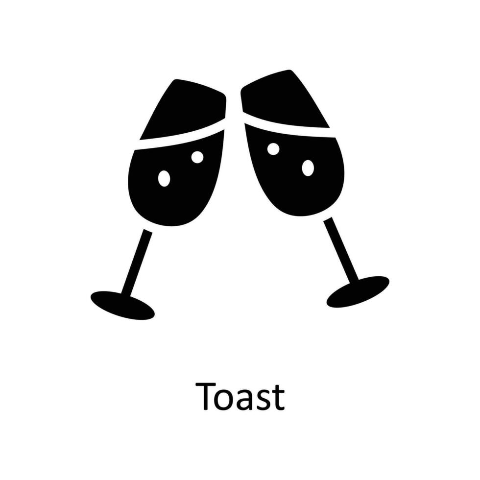 Toast Vektor solide Symbol Design Illustration. Weihnachten Symbol auf Weiß Hintergrund eps 10 Datei