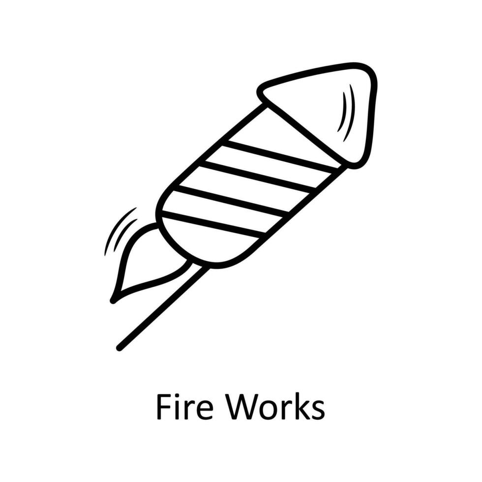 Feuer funktioniert Vektor Gliederung Symbol Design Illustration. Weihnachten Symbol auf Weiß Hintergrund eps 10 Datei