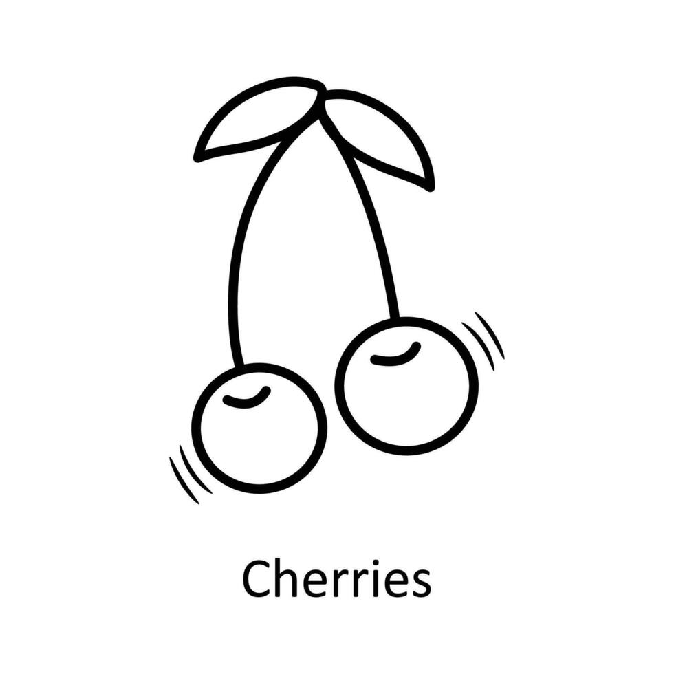 Kirschen Vektor Gliederung Symbol Design Illustration. Weihnachten Symbol auf Weiß Hintergrund eps 10 Datei