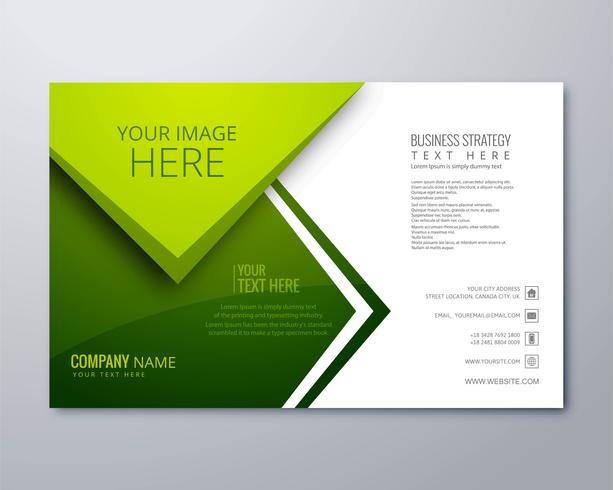 Vacker grön affär broschyr vektor mall