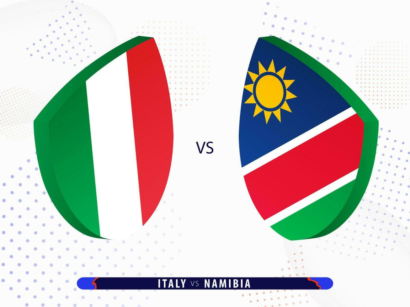 Italien mot namibia rugby match, internationell rugby konkurrens 2023. vektor
