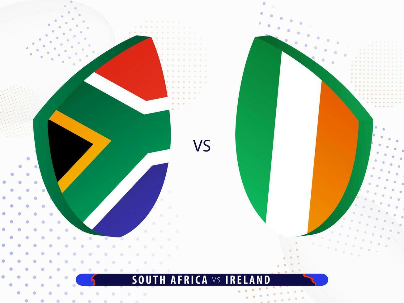 Süd Afrika vs. Irland Rugby passen, International Rugby Wettbewerb 2023. vektor