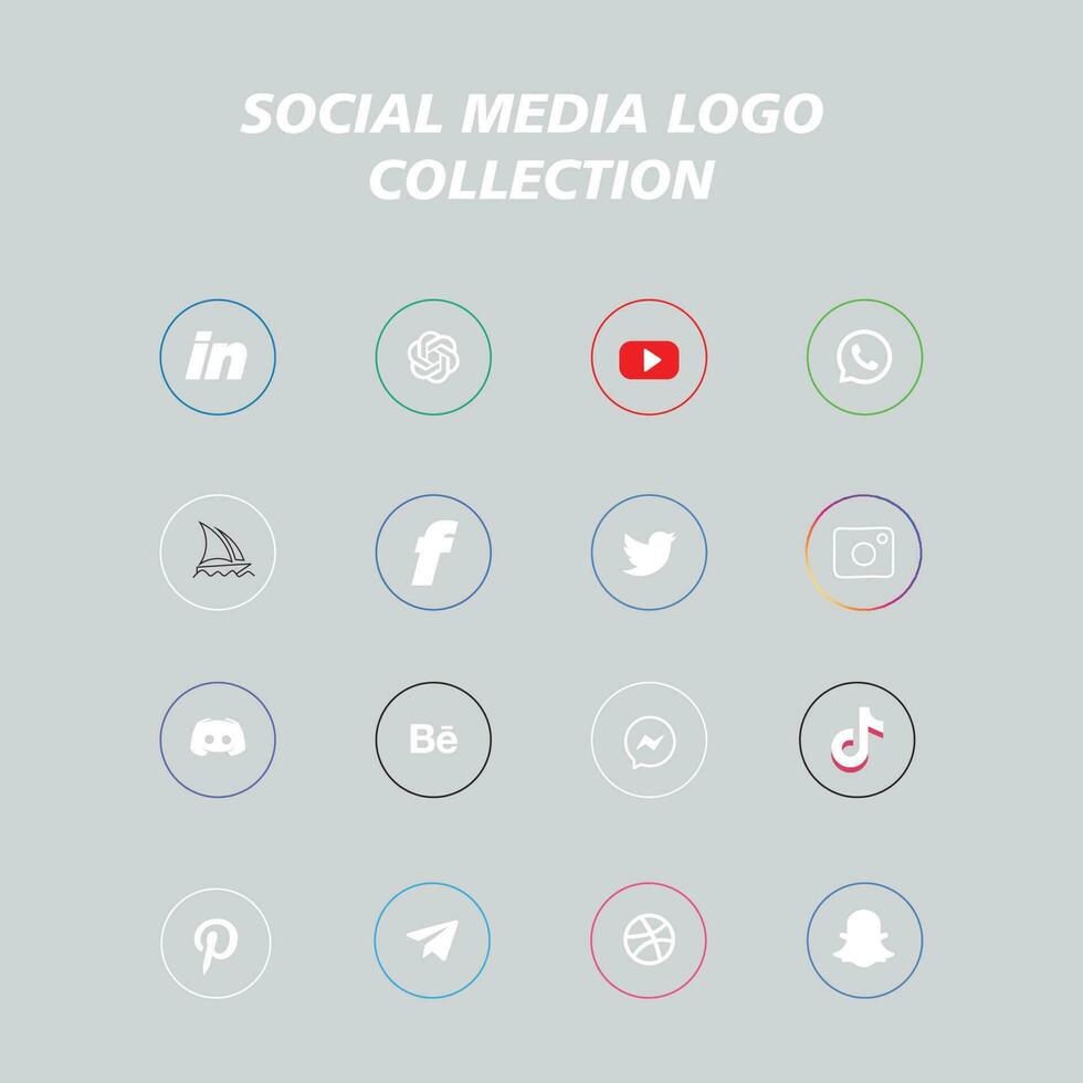 Beliebt Sozial Netzwerk Symbole, Sozial Medien Logo Symbole Sammlung vektor