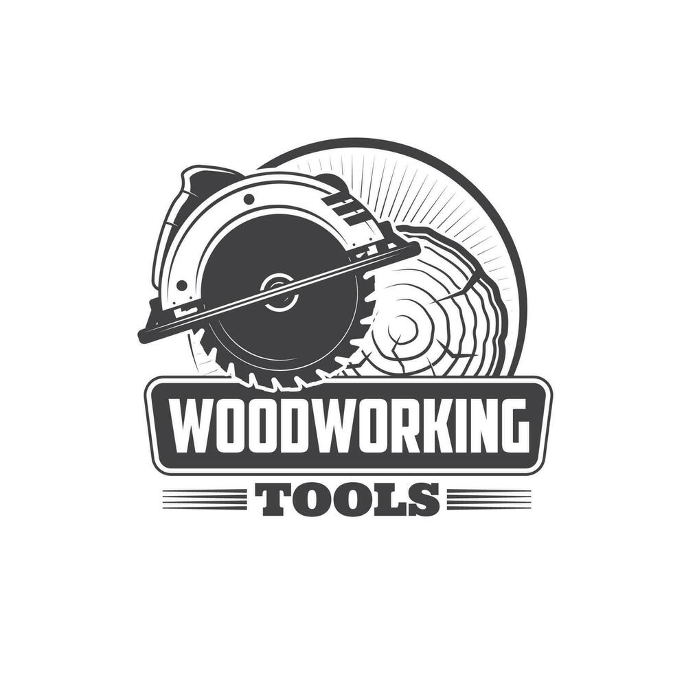 Holzarbeiten, Zimmerei Schreiner und Sägewerk Werkzeug Symbol vektor