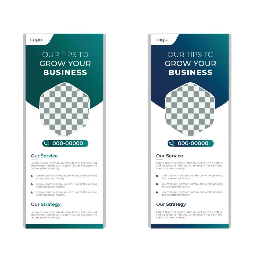professionell företag rulla upp baner och dra upp baner mall design vektor