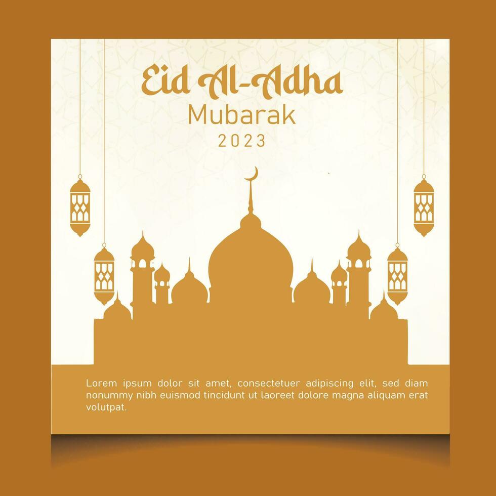 eid al Adha 2023 mubarak social media mall vektor