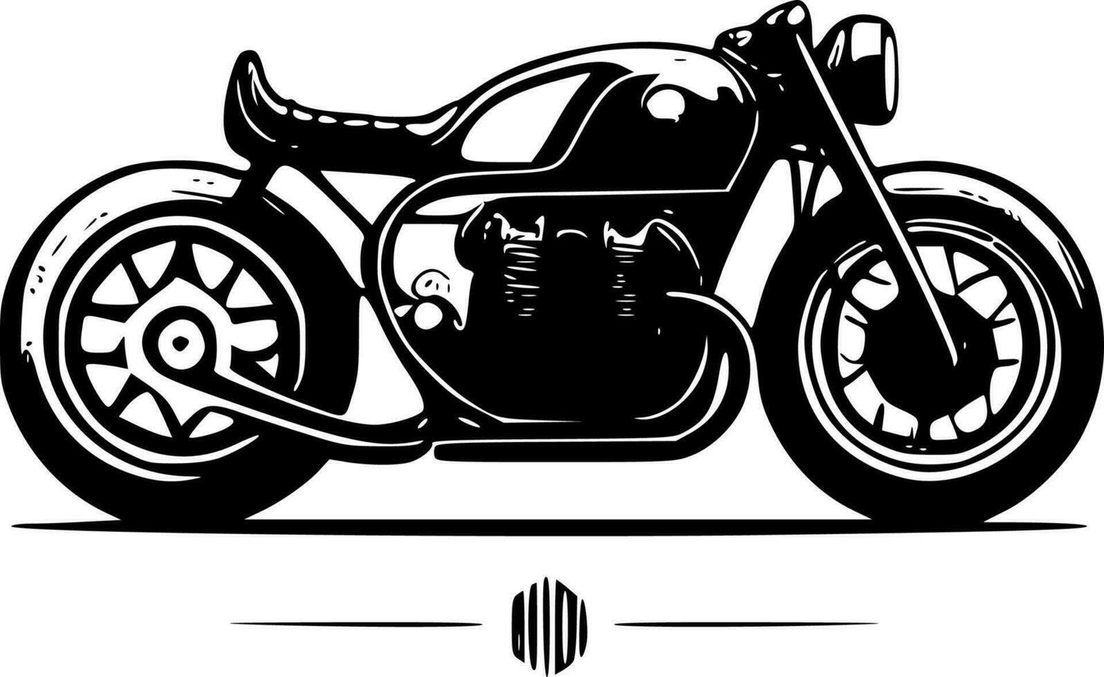 Motorrad, schwarz und Weiß Vektor Illustration