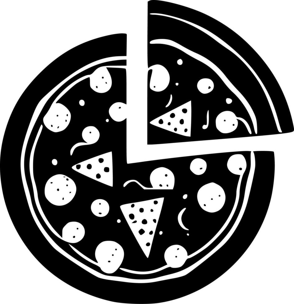 Pizza - - minimalistisch und eben Logo - - Vektor Illustration