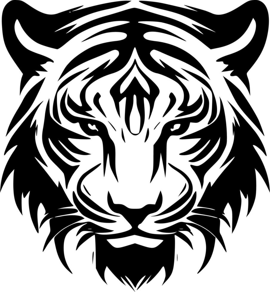 tiger, minimalistisk och enkel silhuett - vektor illustration