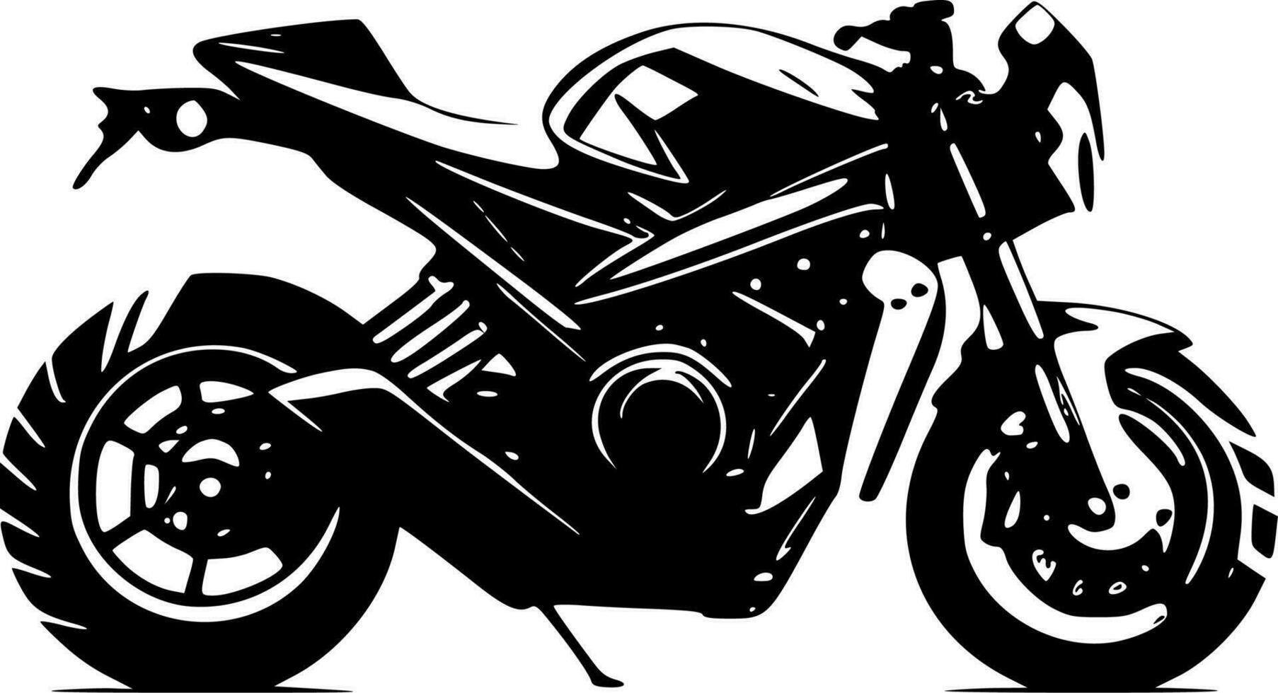 Motorrad - - schwarz und Weiß isoliert Symbol - - Vektor Illustration